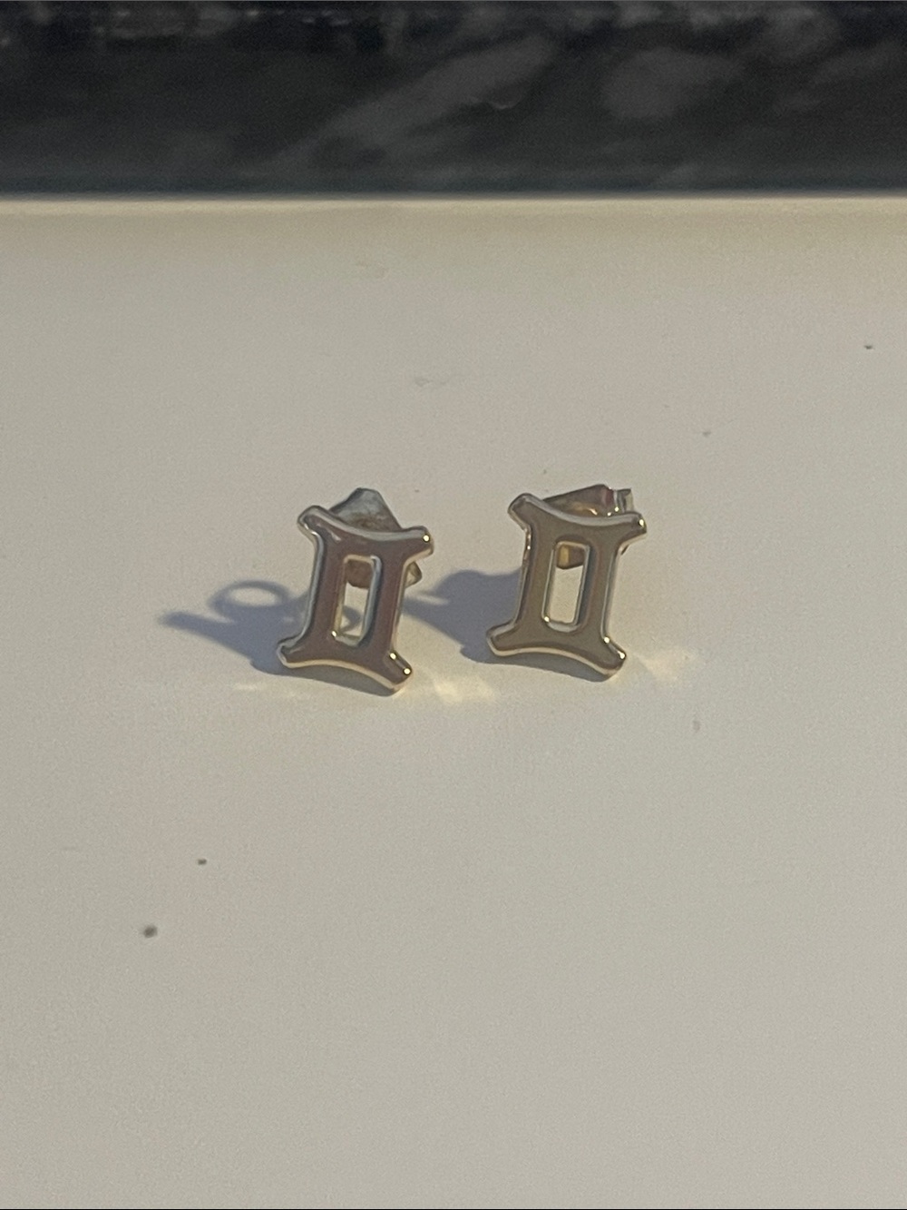 Gold Gemini earrings, free bundle add on